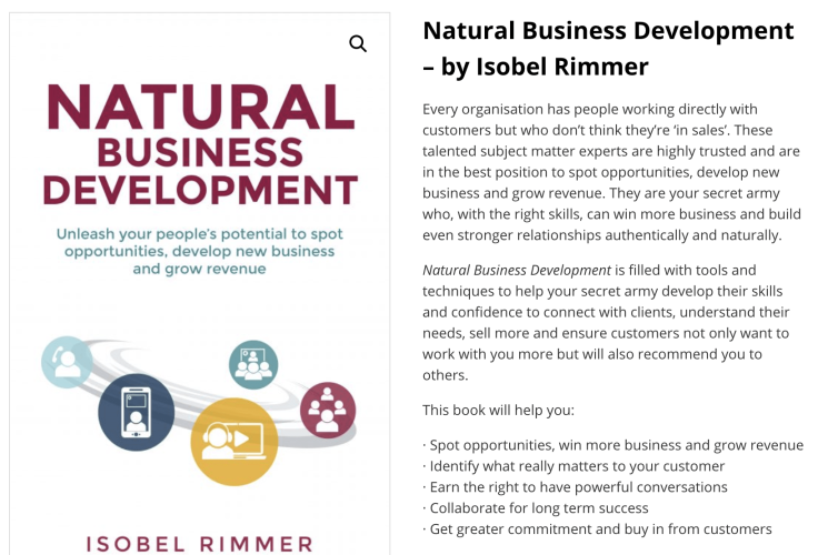 New Book Natural Business Development by Isobel Rimmer