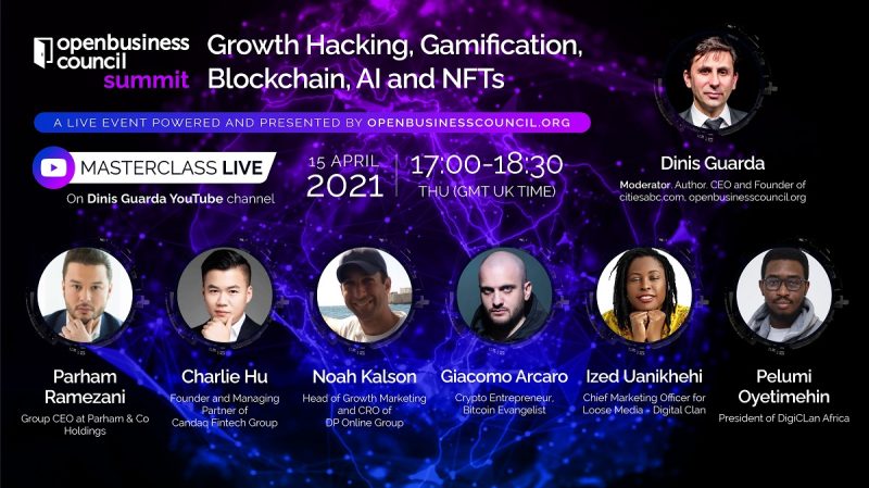 Masterclass Live Event: Growth Hacking, Gamification, Blockchain, AI and NFTs On Dinis Guarda YouTube Channel