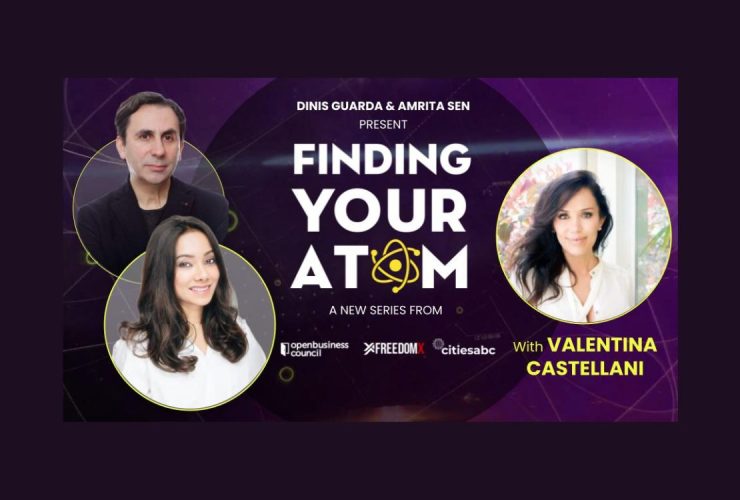 Valentina Castellani, Award-Winning Film Producer, At Finding Your Atom Podcast With Co-Hosts Amrita Sen And Dinis Guarda